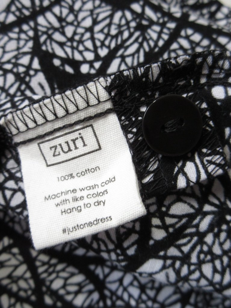 Nwt Zuri Kenya Just One Dress In Canopy Black White Cotton Button Shirtdress M — image 5 of 6